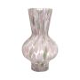 Bellied glass vase RUSSELL, leopard pattern, purple-mint-clear, 30cm, Ø18cm