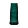 Cone-shaped glass vase PELAYO with grooves, forest green-clear, 28cm, Ø12,5cm