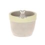 Flower pot BONCHI with bunny head, ceramic, Easter decoration, grey-green, 4.5"/11,5cm, Ø4.3"/11cm