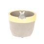 Flower pot BONCHI with bunny head, ceramic, Easter decoration, grey-yellow, 4.5"/11,5cm, Ø4.3"/11cm
