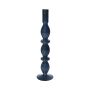 Glass candlestick ROMUALDO, blue-grey-clear, 40cm Ø10cm