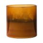 Maxi tealight jar RIGOBERTO, gold bottom, orange-brown-clear, 10cm Ø10cm