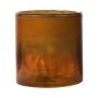 Maxi tealight jar RIGOBERTO, gold at the top, orange-brown-clear, 10cm, Ø10cm