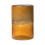 Maxi tealight jar RIGOBERTO, gold at the top, orange-brown-clear, 15cm, Ø10cm