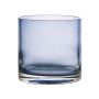 Candle glass SANSA EARTH, blue-clear, 11cm, Ø11,5cm