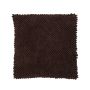 Soft cushion BOLLY, with beads, chocolate brown, 18"x18"/45x45cm