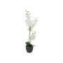 Textile Phalaenopsis orchid KATALIN, decorative pot, white, 80cm