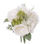 Decorative bouquet SIERRA, roses, hydrangeas, echeveria, white, 10"/25cm, Ø 10"/25cm