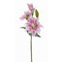 Artificial flower Lily ISALIE, pink-white, 31"/80cm, Ø 5.9"/15cm