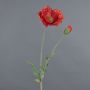 Artificial poppy LIENTJE, red-orange, 26"/65cm, Ø 4.7"/12cm