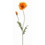 Artificial poppy LIENTJE, orange, 26"/65cm, Ø 4.7"/12cm