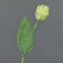 Artificial tulip flower ROMANA, green-white, 18"/45cm, Ø 2.4"/6cm