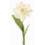 Artificial flower parrot tulip STEFANIE, white-green, 26"/65cm, Ø 2.8"/7cm