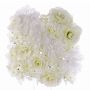 Decorative peony, dahlia and hydrangea mat EVOLET, white, 25x25cm