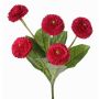 Decorative daisy HEIKE on spike, fuchsia, 10"/25cm, Ø1.8"/4.5cm