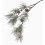 Decorative fir branch CALEB with cones, iced, 31"/80cm
