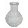 Flower vase DONKA, fine diamond pattern, ball/round, clear, 4.5"/11,5cm, Ø3.1"/8 cm