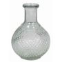 Flower vase DONKA, fine diamond pattern, ball/round, clear, 6"/15cm, Ø4.3"/11cm
