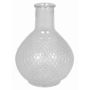 Flower vase DONKA, fine diamond pattern, ball/round, clear, 7"/18,5cm, Ø5.3"/13,5cm