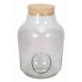 Glass Terrarium JANKO, cork lid, side opening, cylinder/round, clear, 13"/32,5cm, Ø9"/23cm