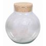 Glass Terrarium GASPAR, with cork lid, ball/round, clear, 8"/20cm, Ø7"/19cm