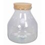 Storage glass VLADIMIR, with cork lid, cone/round, clear, 9"/23,5cm, Ø8"/20cm