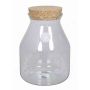 Storage glass VLADIMIR, with cork lid, cone/round, clear, 10"/26cm, Ø7"/18cm