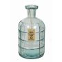 Glass bottle JUDINA, cylinder/round, clear/blue, 9"/22cm, Ø4.3"/ 11cm