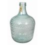 Glass bottle ILINCA, with pattern, cylinder/round, clear/blue, 17"/43cm, Ø11"/27cm