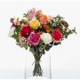 Bouquet of artificial flowers FEME, orange-pink, 18"/45cm, Ø 16"/40cm