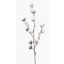 Decorative cotton branch CASAS, flowering, green, 33"/85cm
