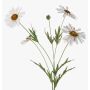 Artificial daisy flower NAROA, white, 31"/80cm