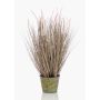 Artificial grass lamp cleaner grass OVIDIO, panicles, zinc pot, pink-green, 28"/70cm