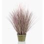 Artificial lamp-cleaner grass OVIDIO, panicles, zinc pot, pink-green, 3ft/100cm