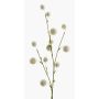 Textile flower snowball branch ATERIDA, white, 31"/80cm