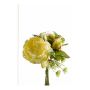 Decorative peony bouquet HASTIO, dill, yellow-green, 8"/20cm