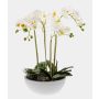 Artificial Phalaenopsis orchid MINA in a ceramic pot, white, 60cm
