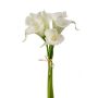 Artificial bouquet of calla flowers RUMA, white, 14"/35cm