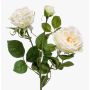 Textile flower rose branch CALISTA, cream, 24"/60cm