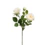 Textile flower rose branch CALISTA, cream, 24"/60cm