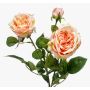 Textile flower rose branch CALISTA, cream-pink, 24"/60cm
