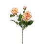 Textile flower rose branch CALISTA, cream-pink, 24"/60cm