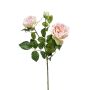 Textile flower rose branch CALISTA, pink, 24"/60cm