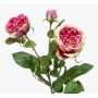 Textile flower rose branch CALISTA, pink, 24"/60cm