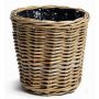 Flower pot NICOLINA of wicker, beige, 9"/24cm, Ø10"/26cm