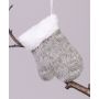 Christmas hanging decoration PAFFI, 6 pieces, grey-white, 3.9"/10cm