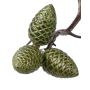 Fir cones for christmas tree decoration ZENTA, 3 pieces, green, 4.3"/11cm