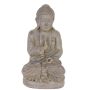 Buddha figure SHANTA, sitting meditating, grey, 18"/45cm