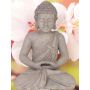 Buddha figure MAHAVIR, sitting meditating, grey, 12"/30cm