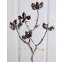 Plastic cotton branch NIRO, berries, snow-covered, brown-white, 30 cm